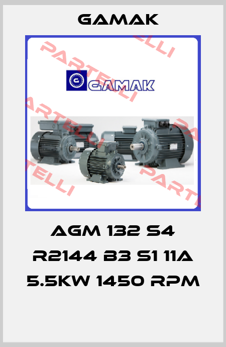 AGM 132 S4 R2144 B3 S1 11A 5.5KW 1450 RPM  Gamak