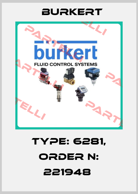Type: 6281, Order N: 221948  Burkert