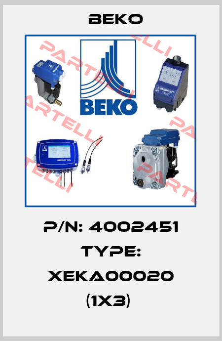 P/N: 4002451 Type: XEKA00020 (1x3)  Beko