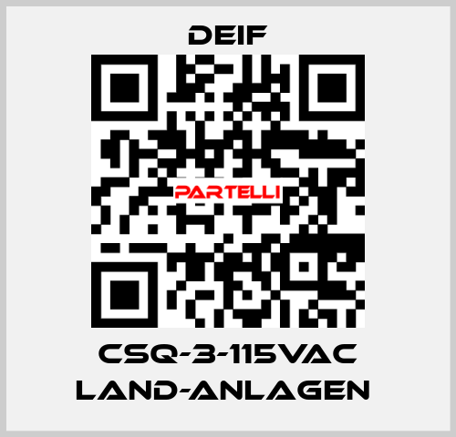 CSQ-3-115VAC Land-Anlagen  Deif