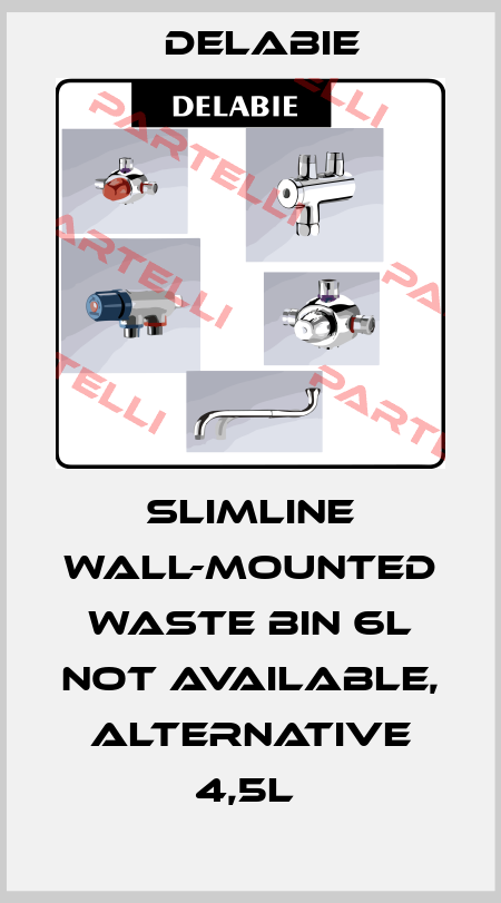 SLIMLINE WALL-MOUNTED WASTE BIN 6L not available, alternative 4,5L  Delabie