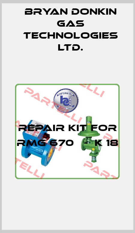 Repair kit for RMG 670   -  K 18  Bryan Donkin Gas Technologies Ltd.