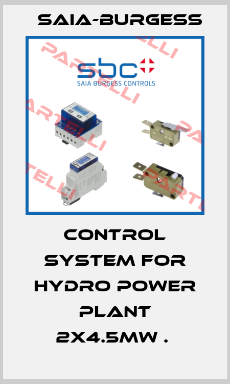 CONTROL SYSTEM FOR HYDRO POWER PLANT 2X4.5MW .  Saia-Burgess