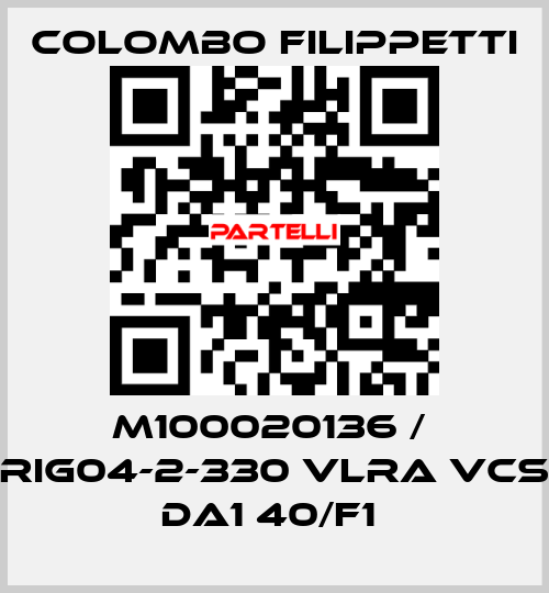 M100020136 /  RIG04-2-330 VLRA VCS DA1 40/F1  Colombo Filippetti