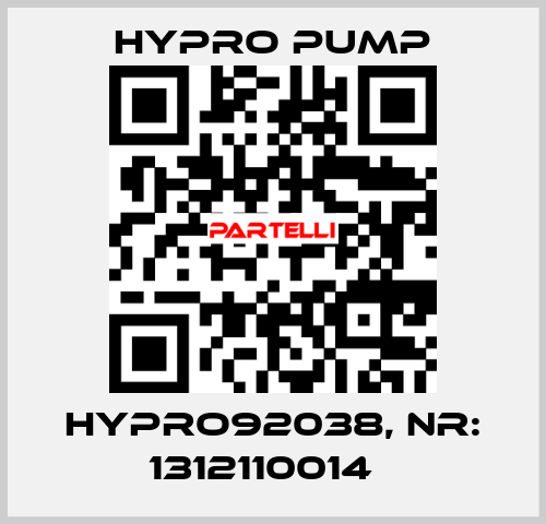 HYPRO92038, Nr: 1312110014   Hypro Pump