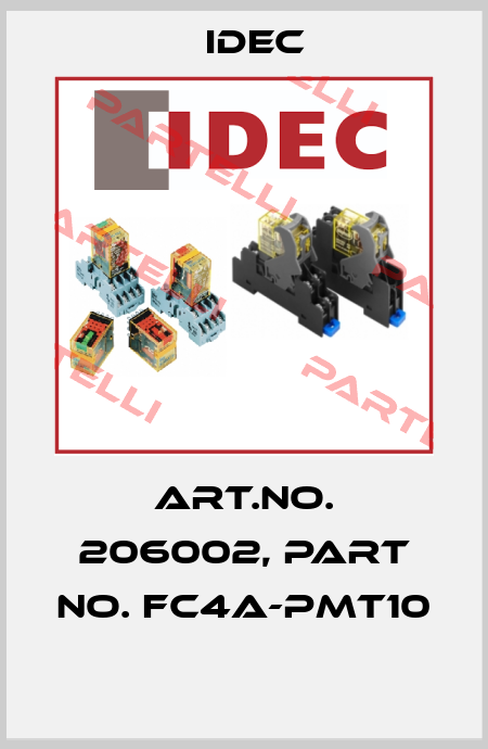 Art.No. 206002, Part No. FC4A-PMT10  Idec