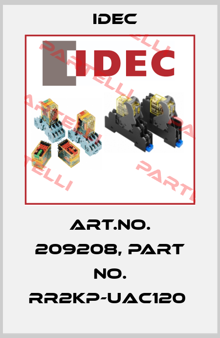 Art.No. 209208, Part No. RR2KP-UAC120  Idec