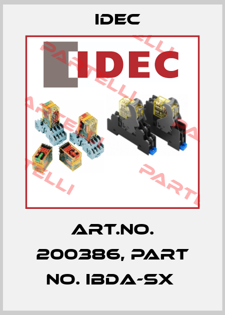 Art.No. 200386, Part No. IBDA-SX  Idec