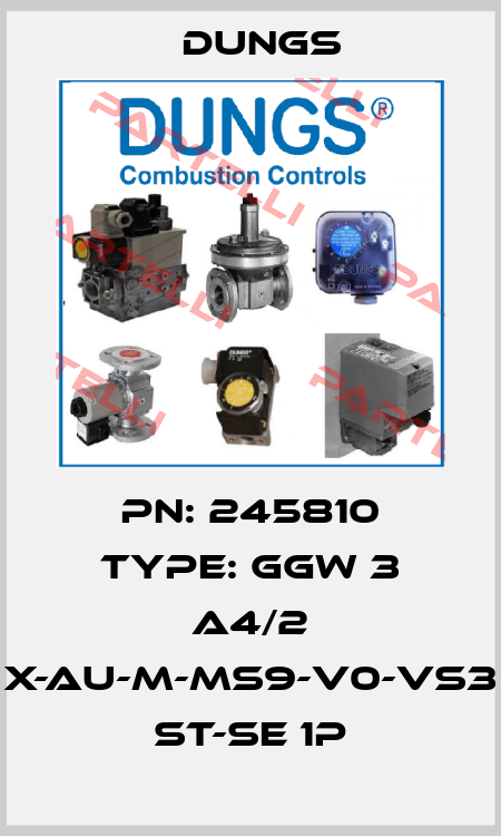 PN: 245810 Type: GGW 3 A4/2 X-Au-M-MS9-V0-VS3 st-se 1P Dungs