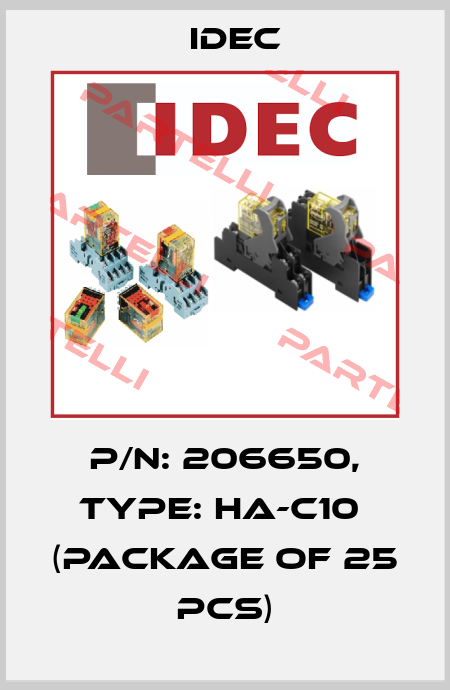 P/N: 206650, Type: HA-C10  (package of 25 pcs) Idec