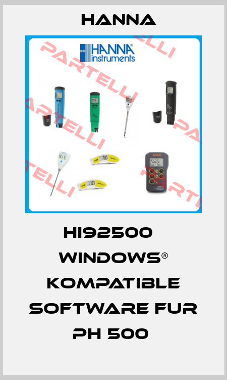 HI92500   WINDOWS® KOMPATIBLE SOFTWARE FUR PH 500  Hanna
