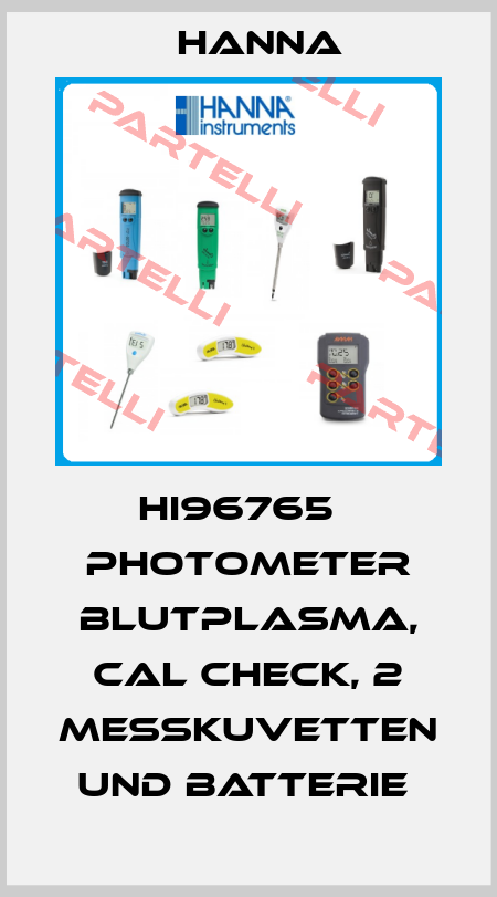 HI96765   PHOTOMETER BLUTPLASMA, CAL CHECK, 2 MESSKUVETTEN UND BATTERIE  Hanna