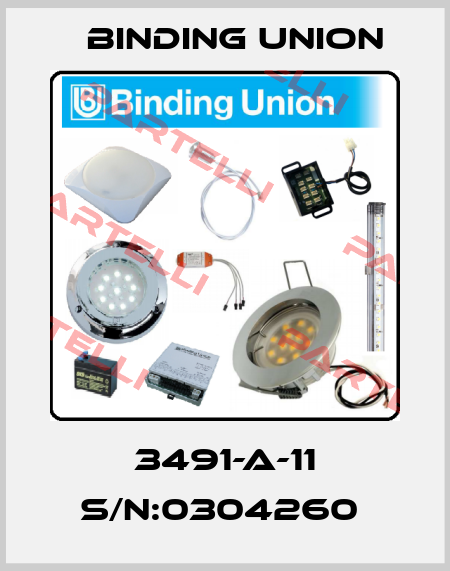 3491-A-11 S/N:0304260  Binding Union