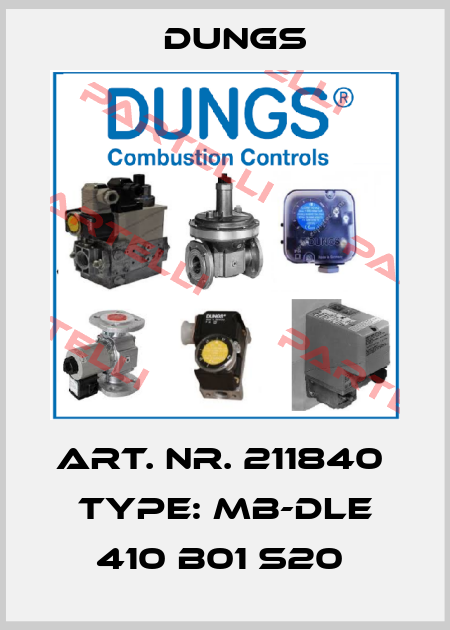 Art. Nr. 211840  Type: MB-DLE 410 B01 S20  Dungs