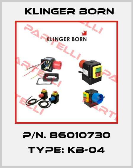 P/N. 86010730 Type: KB-04 Klinger Born