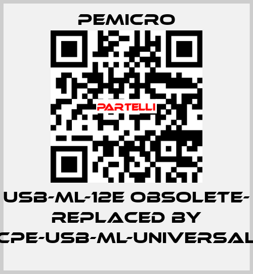 USB-ML-12E OBSOLETE- REPLACED BY CPE-USB-ML-UNIVERSAL PEmicro