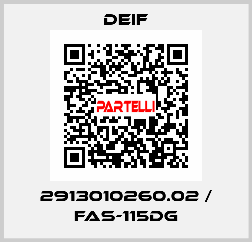 2913010260.02 / FAS-115DG Deif