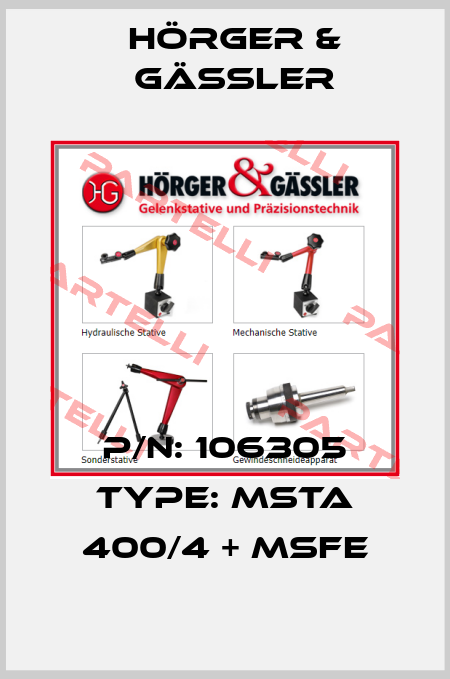 P/N: 106305 Type: MSTA 400/4 + MsFe Hörger & Gässler