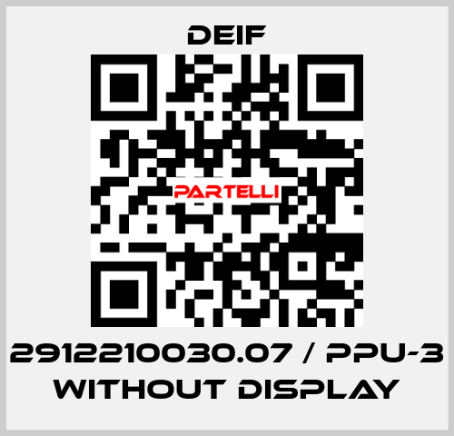 2912210030 07 / PPU-3 without display Deif