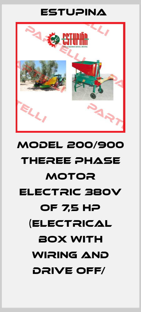 MODEL 200/900  THEREE PHASE MOTOR ELECTRIC 380V OF 7,5 HP (ELECTRICAL BOX WITH WIRING AND DRIVE OFF/  ESTUPINA