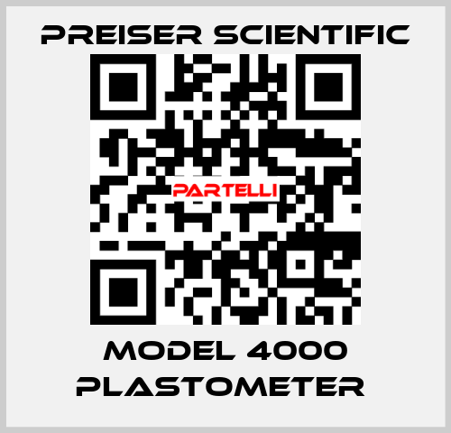 Model 4000 Plastometer  Preiser Scientific