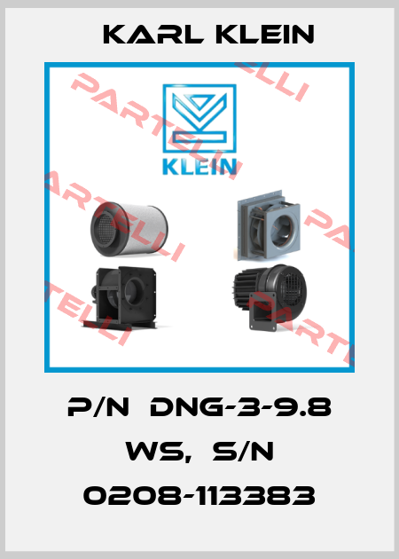 P/N  DNG-3-9.8 WS,  S/N 0208-113383 Karl Klein