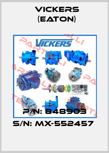 P/N: 848903 S/N: MX-552457  Vickers (Eaton)