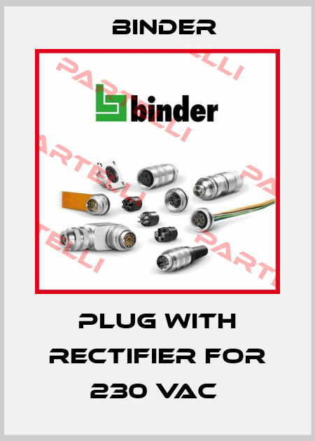 PLUG WITH RECTIFIER FOR 230 VAC  Binder