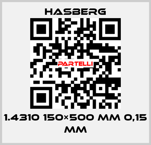 1.4310 150×500 mm 0,15 mm Hasberg
