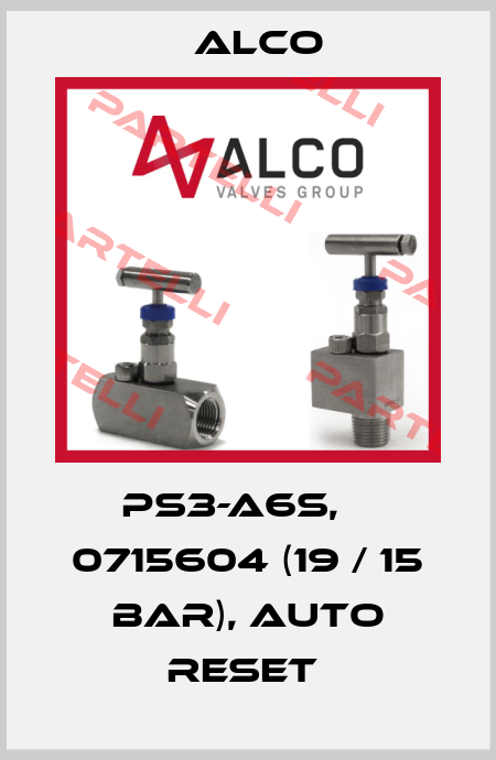 PS3-A6S, № 0715604 (19 / 15 BAR), AUTO RESET  Alco