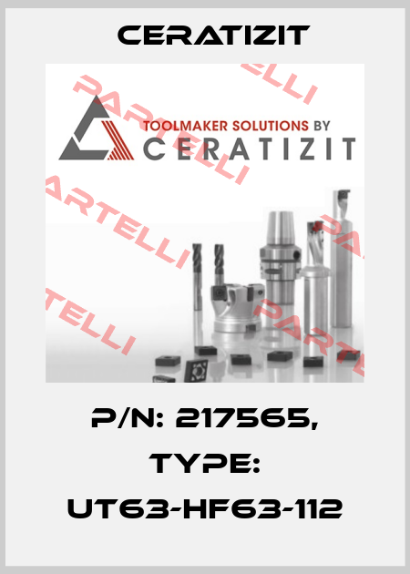 P/N: 217565, Type: UT63-HF63-112 Ceratizit
