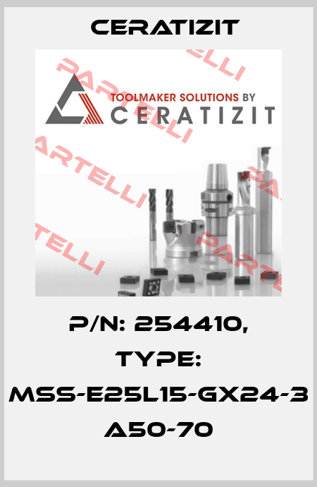 P/N: 254410, Type: MSS-E25L15-GX24-3 A50-70 Ceratizit