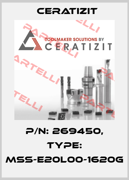 P/N: 269450, Type: MSS-E20L00-1620G Ceratizit