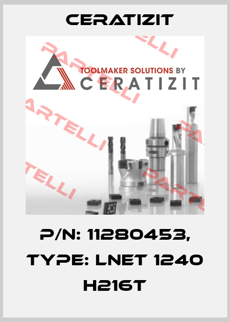 P/N: 11280453, Type: LNET 1240 H216T Ceratizit