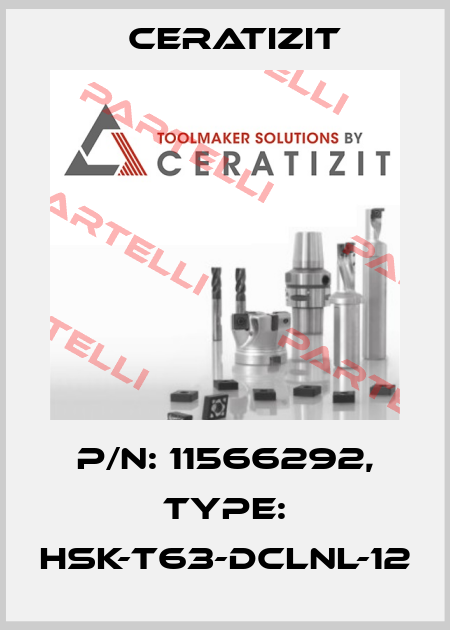 P/N: 11566292, Type: HSK-T63-DCLNL-12 Ceratizit