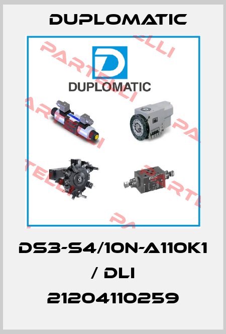 DS3-S4/10N-A110K1 / DLI 21204110259 Duplomatic