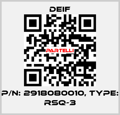 P/N: 2918080010, Type: RSQ-3 Deif