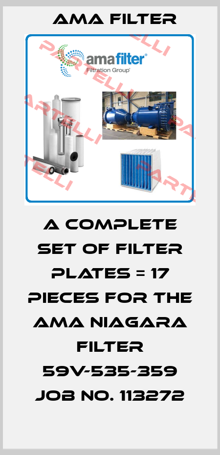 a complete set of filter plates = 17 pieces for the AMA Niagara filter 59V-535-359 job no. 113272 Ama Filter