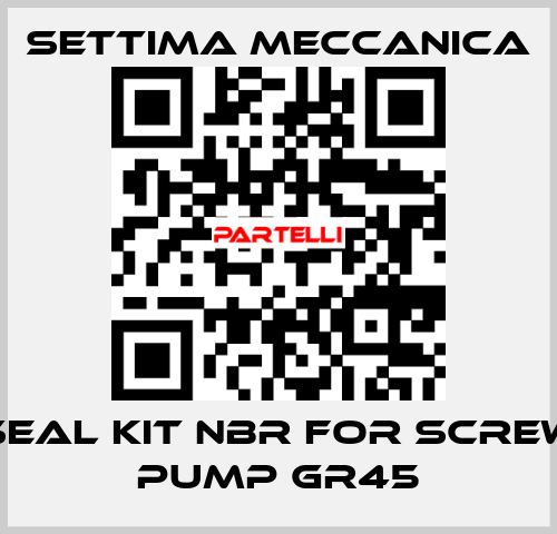 SEAL KIT NBR FOR SCREW PUMP GR45 Settima Meccanica
