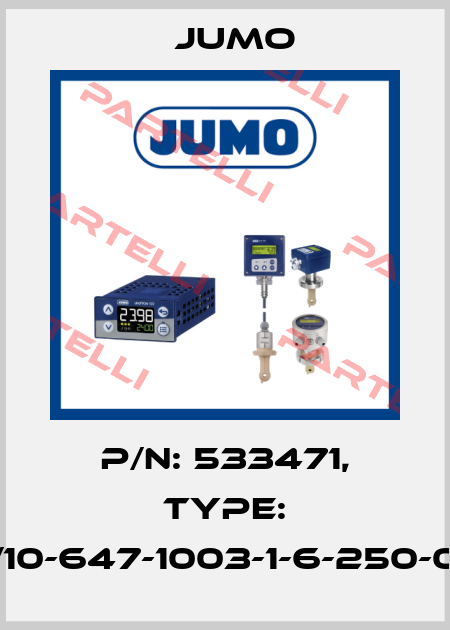 P/N: 533471, Type: 902130/10-647-1003-1-6-250-000/000 Jumo