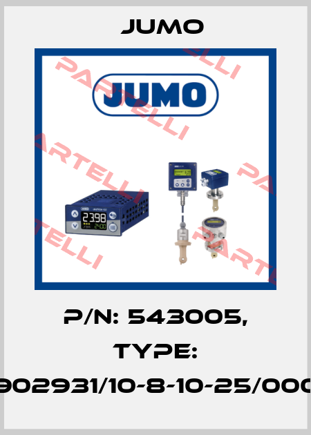 P/N: 543005, Type: 902931/10-8-10-25/000 Jumo