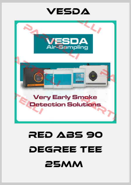 Red ABS 90 degree Tee 25mm  Vesda