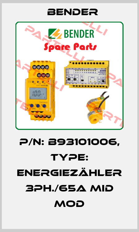 p/n: B93101006, Type: Energiezähler 3ph./65A MID Mod Bender