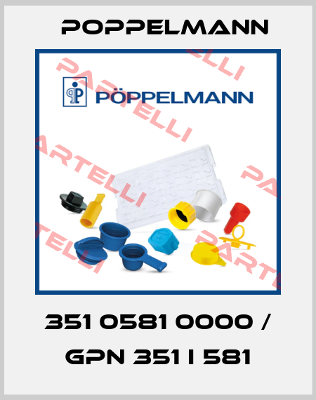 351 0581 0000 / GPN 351 I 581 Poppelmann