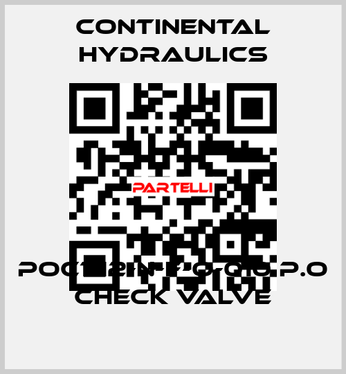POC1-12-N-F-O-010 P.O CHECK VALVE Continental Hydraulics