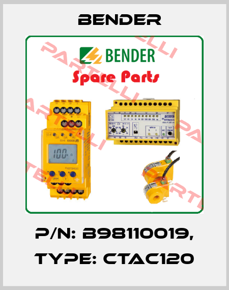p/n: B98110019, Type: CTAC120 Bender