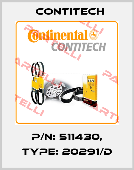 P/N: 511430, Type: 20291/D Contitech