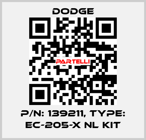 p/n: 139211, Type: EC-205-X NL KIT Dodge