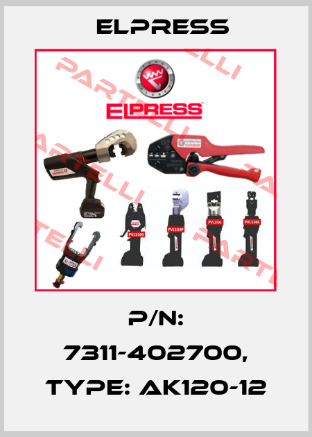 p/n: 7311-402700, Type: AK120-12 Elpress