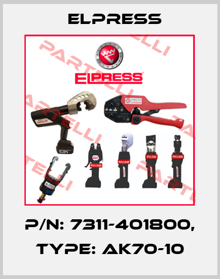 p/n: 7311-401800, Type: AK70-10 Elpress
